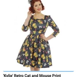 RARE NWOT Lindy Bop Kylie dress in black cat